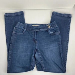 Mid rise basic dark wash pull on casual Y2K straight leg  jeans size 9